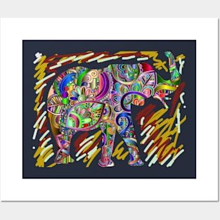 Elephant colorfull Posters and Art